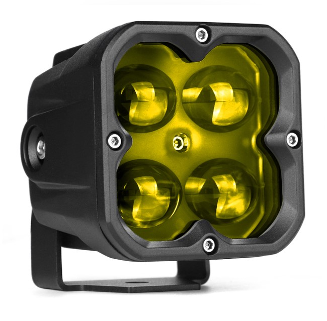 Expl Led Cubo LRM 3" 20W Kit x 2 (Spot / Yellow)